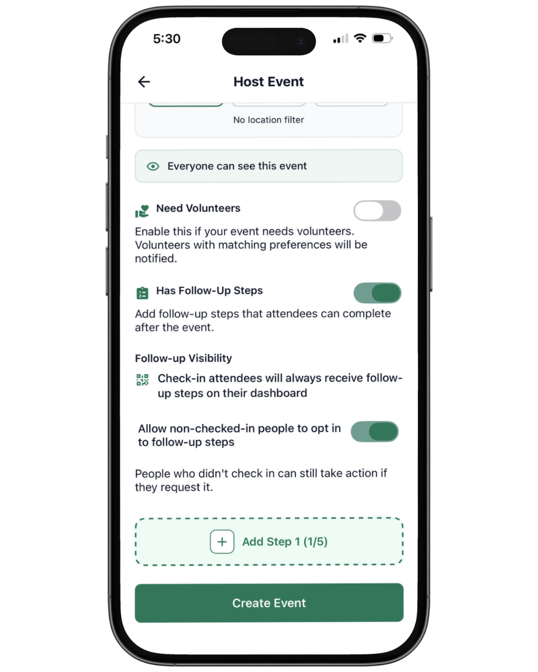 Follow-up actions preview
